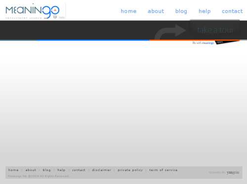 Screenshot of the Meaningo home page