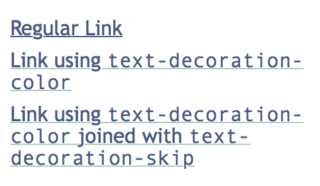 Display of links in Safari